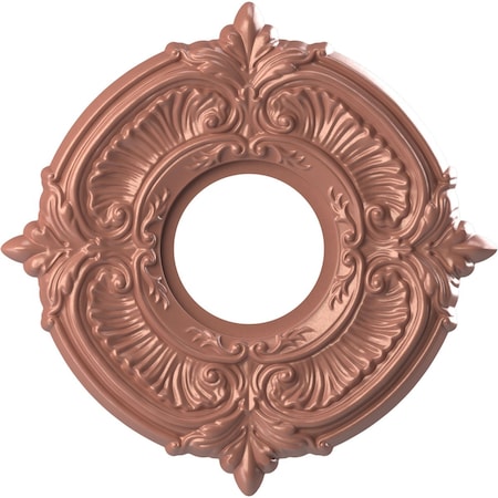 Ekena Millwork Attica PVC Medallion (Canopies up to 4 1/8"), 10"OD x 3 1/2"ID x 3/4"P, Metallic Champagne Pink CMP10ATFCP